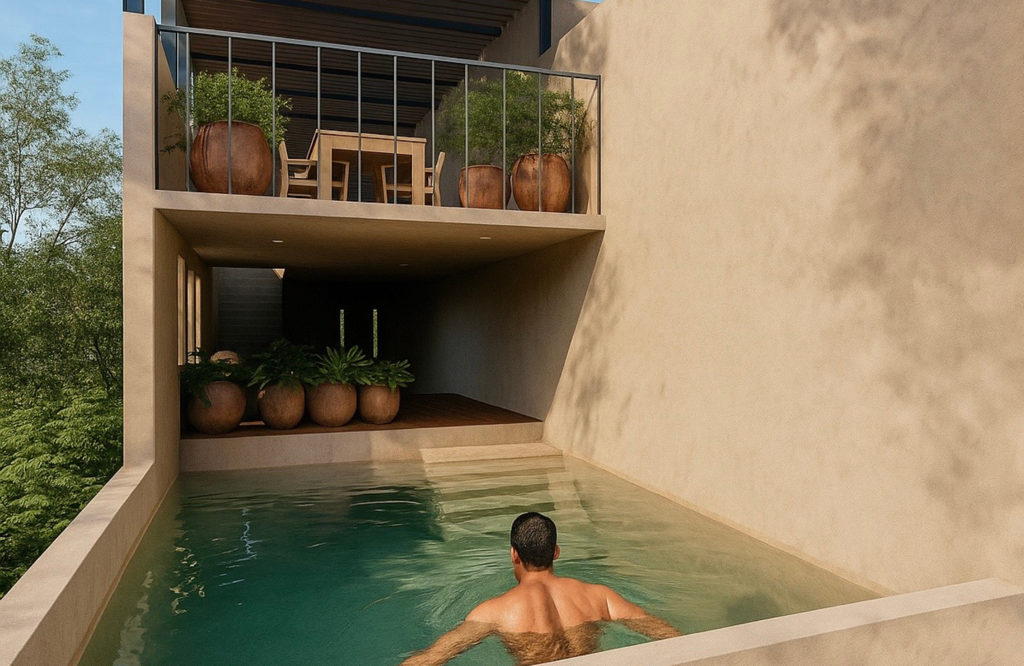 Bright loft with terrace, swimming pool, sun loungers, and umbrellas for sale