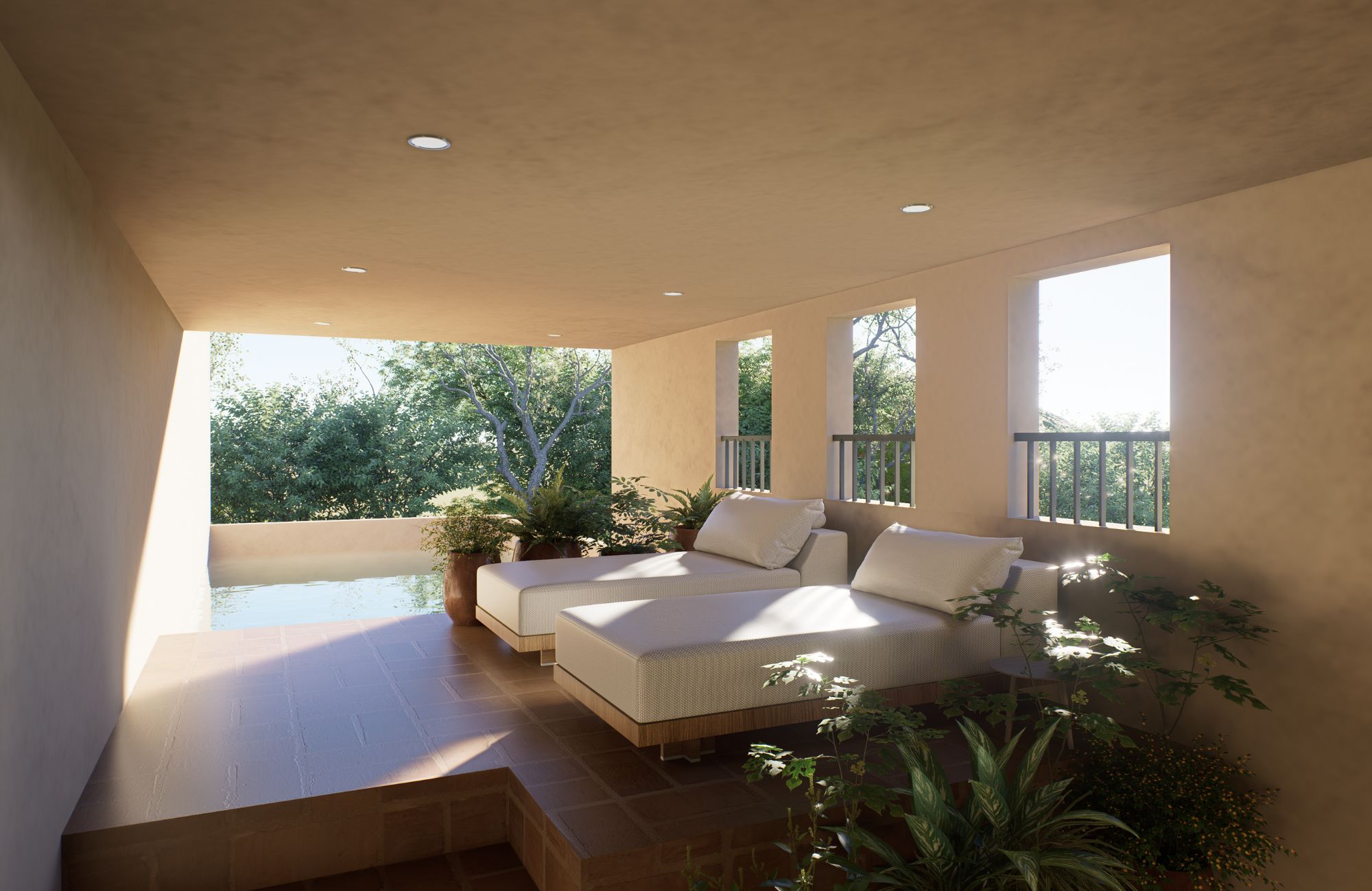 Bright loft with terrace, swimming pool, sun loungers, and umbrellas for sale