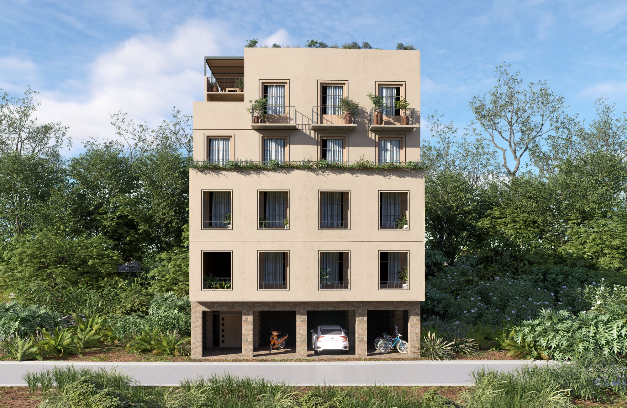 Condominium with terrace and pool in pre-construction, fifth avenue, sale, Huatulco