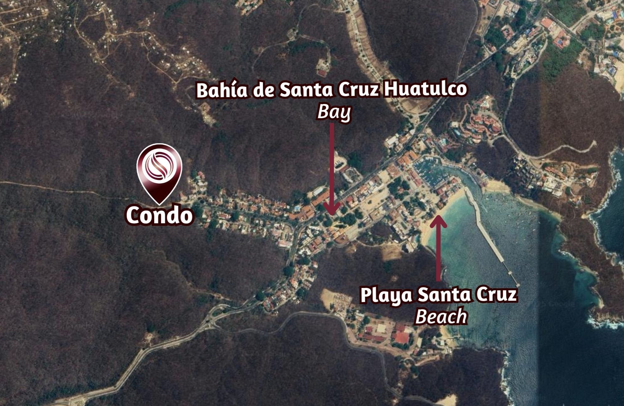 Departamento cocina con barra desayunadora, 2 albercas en area comun, en venta, Quinta Avenida, Huatulco