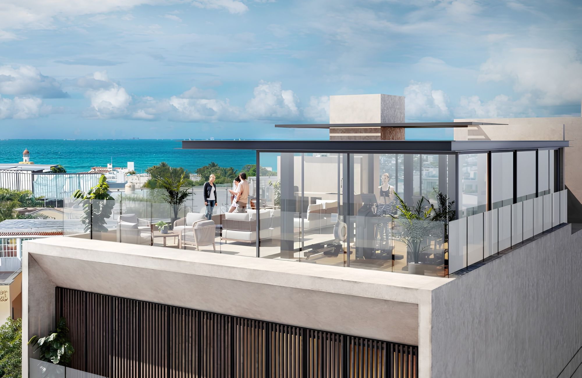 Condominium with garden, cenote, pool, 400 meters from the beach, on the golf course, pre-construction-sale Playacar