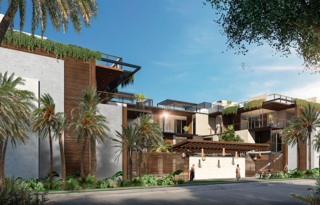 Condo with garden, private pool, gym, infinity pool, Aldea Zama, sale. Tulum.