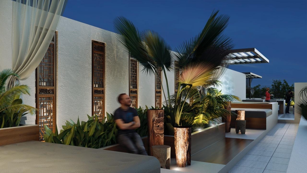 Condo with garden, private pool, gym, infinity pool, Aldea Zama, sale. Tulum.