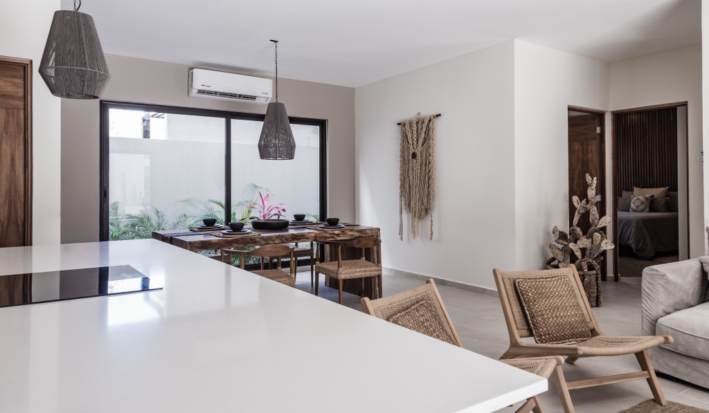 Condo with garden, private pool, gym, infinity pool, Aldea Zama, sale. Tulum.