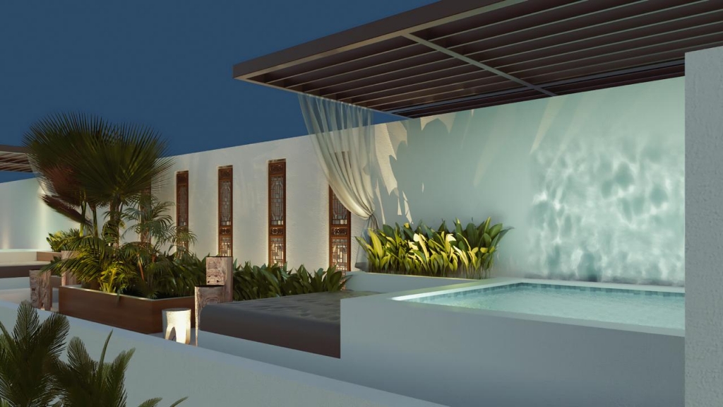 Condo with garden, private pool, gym, infinity pool, Aldea Zama, sale. Tulum.