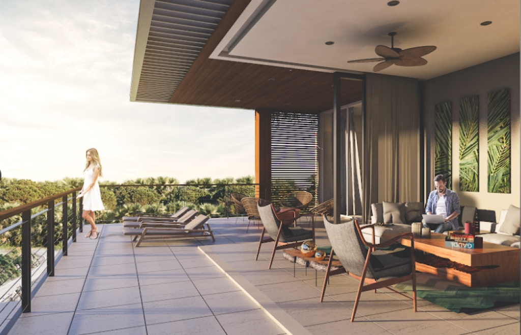 Condo with garden, private pool, gym, infinity pool, Aldea Zama, sale. Tulum.