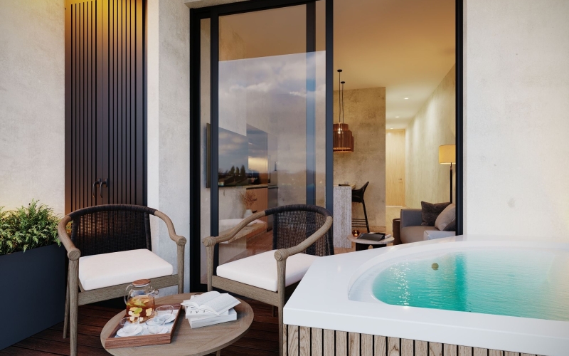 Condo with private Jacuzzi, Amenities Including a Pool with Bar and Gym, For Sale