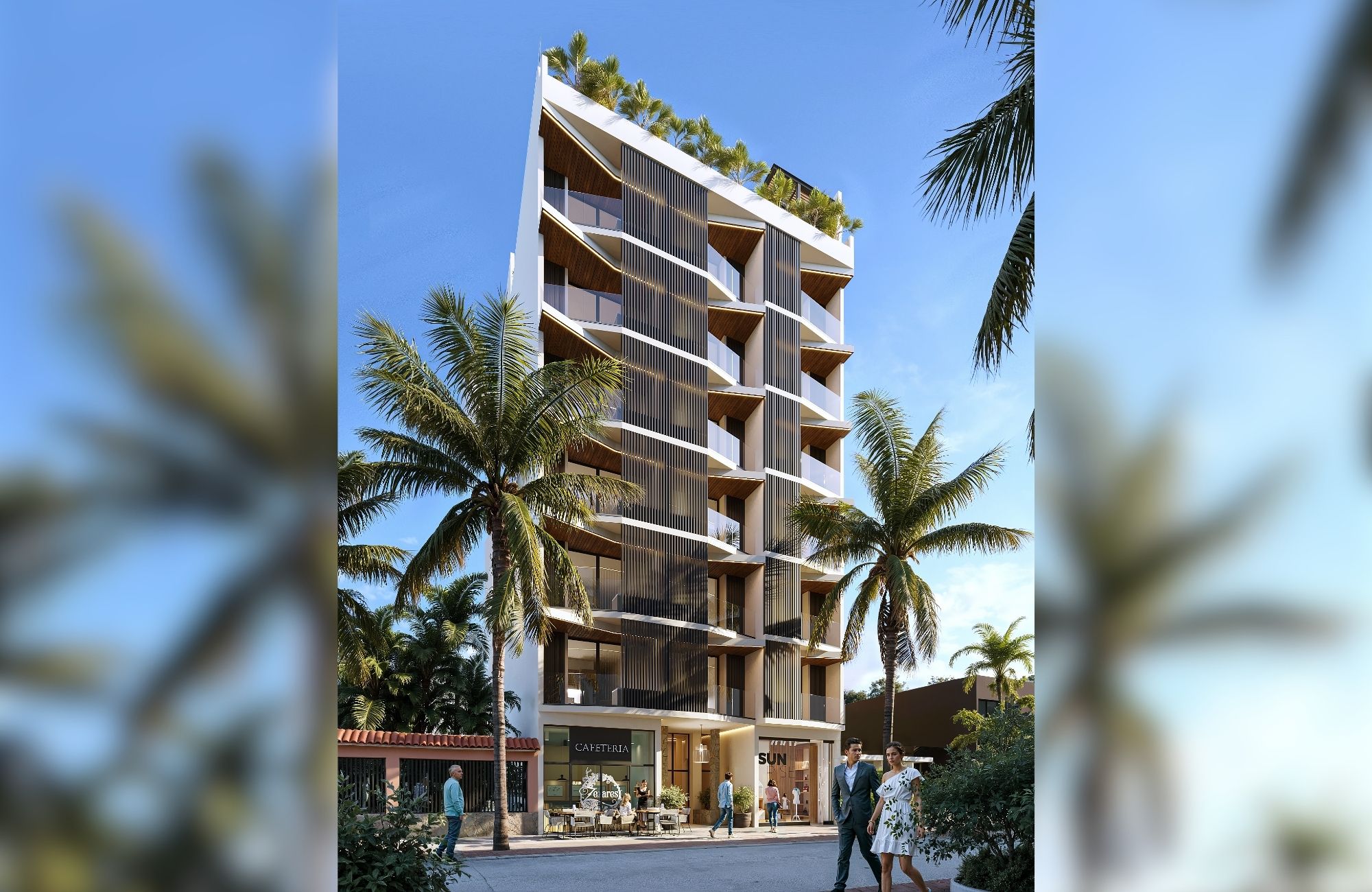 Apartment with terrace, golf course view, for sale in Playa del Carmen.