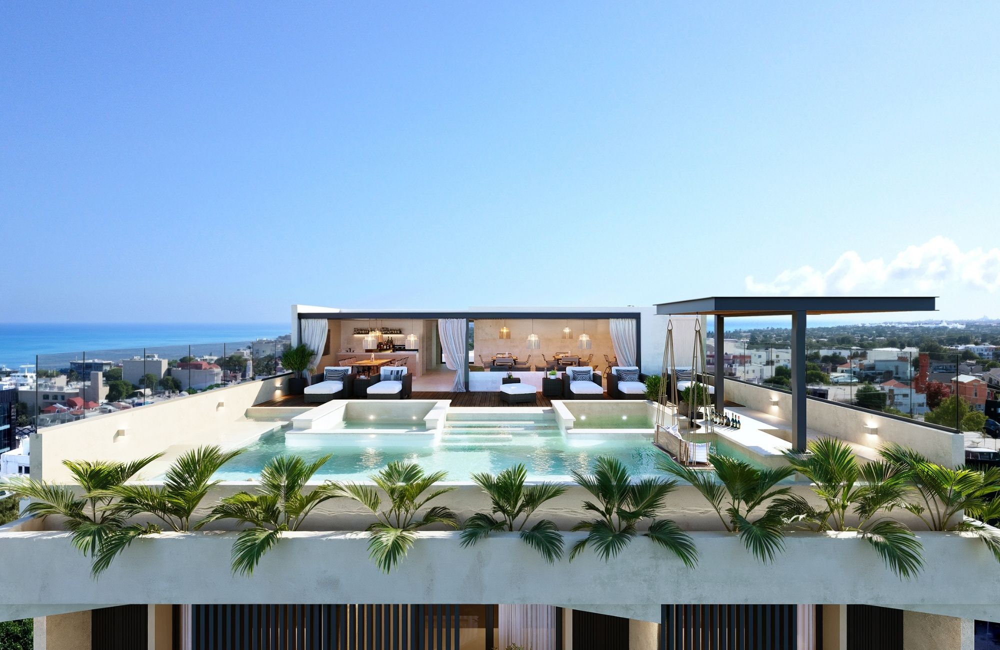 2 bedroom condo + studio, double height, with beach club, golf course &amp; exclusive amenities, for sale, Corasol, Playa del Carmen, pre-constr