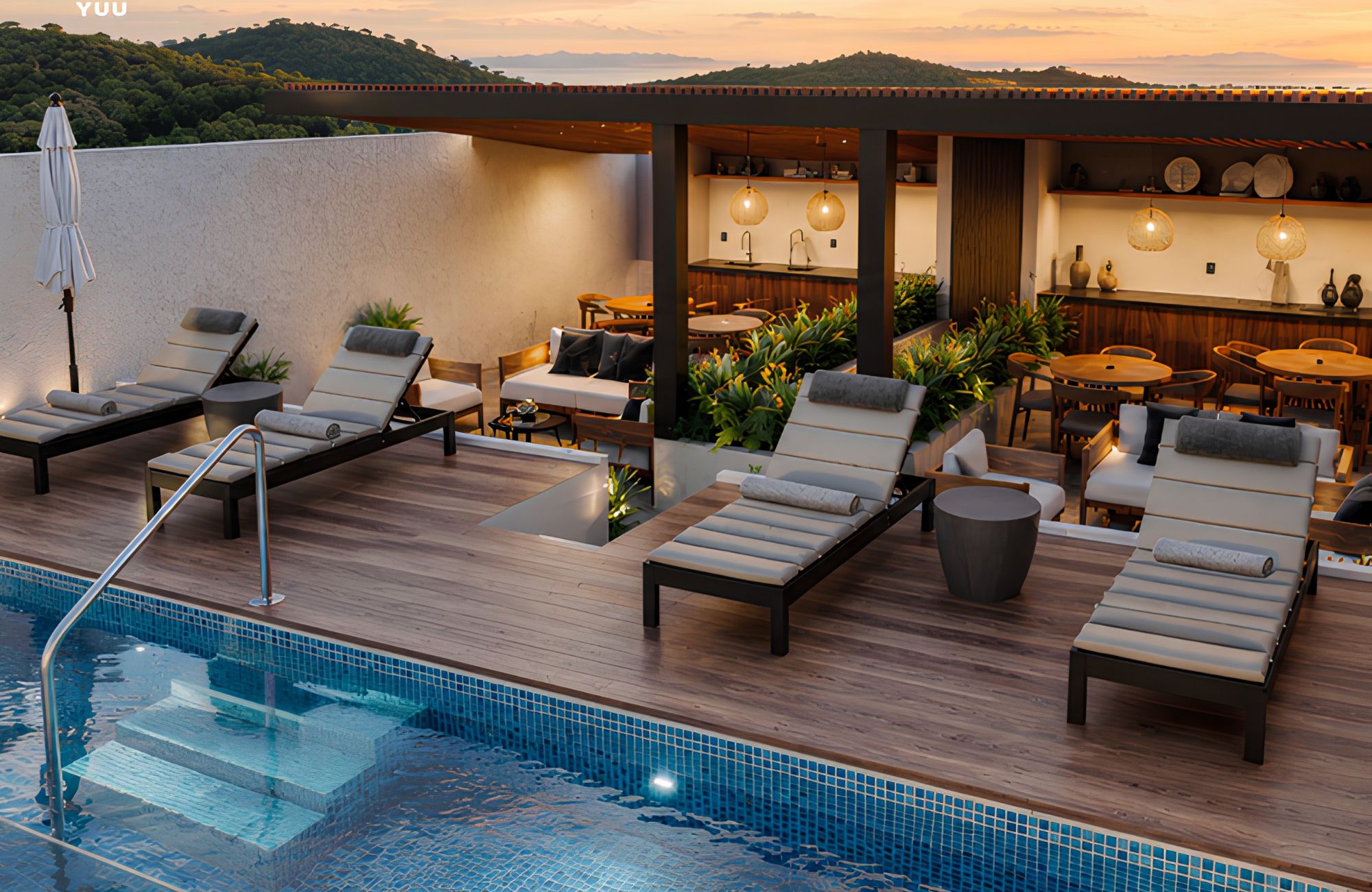 Apartment steps from the beach, pool, palapa, furnished, for sale Santa Cruz, Huatulco.
