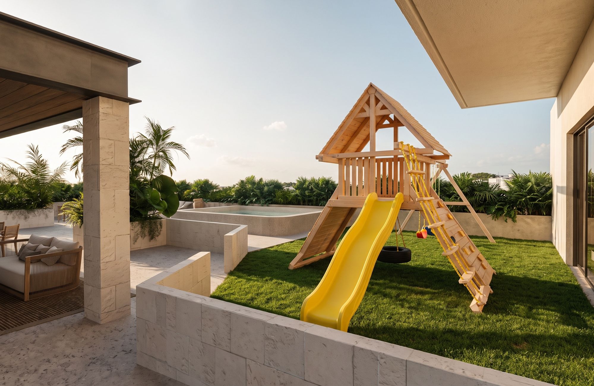 Departamento con den, alberca familiar, en venta, Parque Canc&uacute;n, Canc&uacute;n