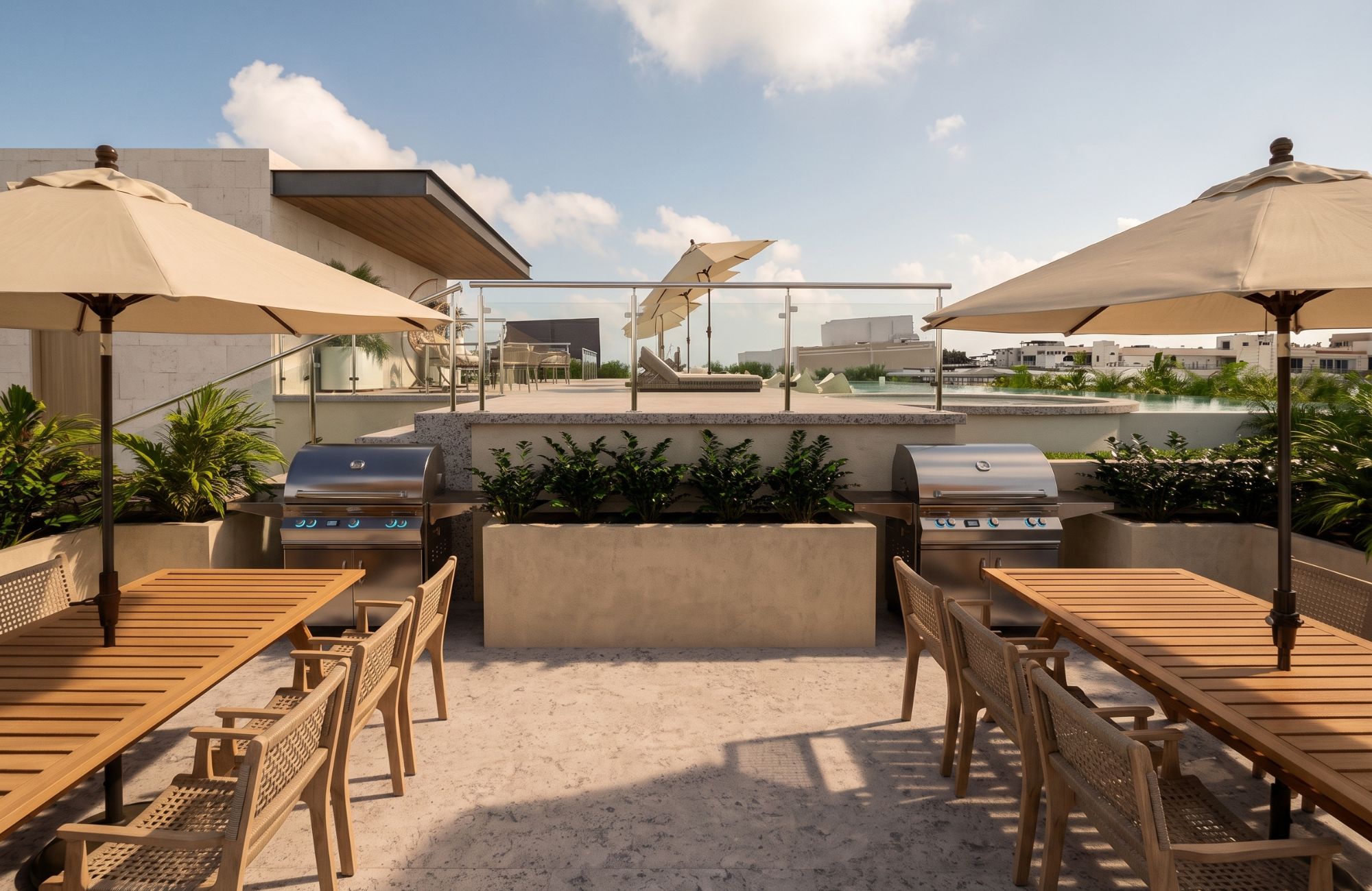 Departamento con den, alberca familiar, en venta, Parque Canc&uacute;n, Canc&uacute;n