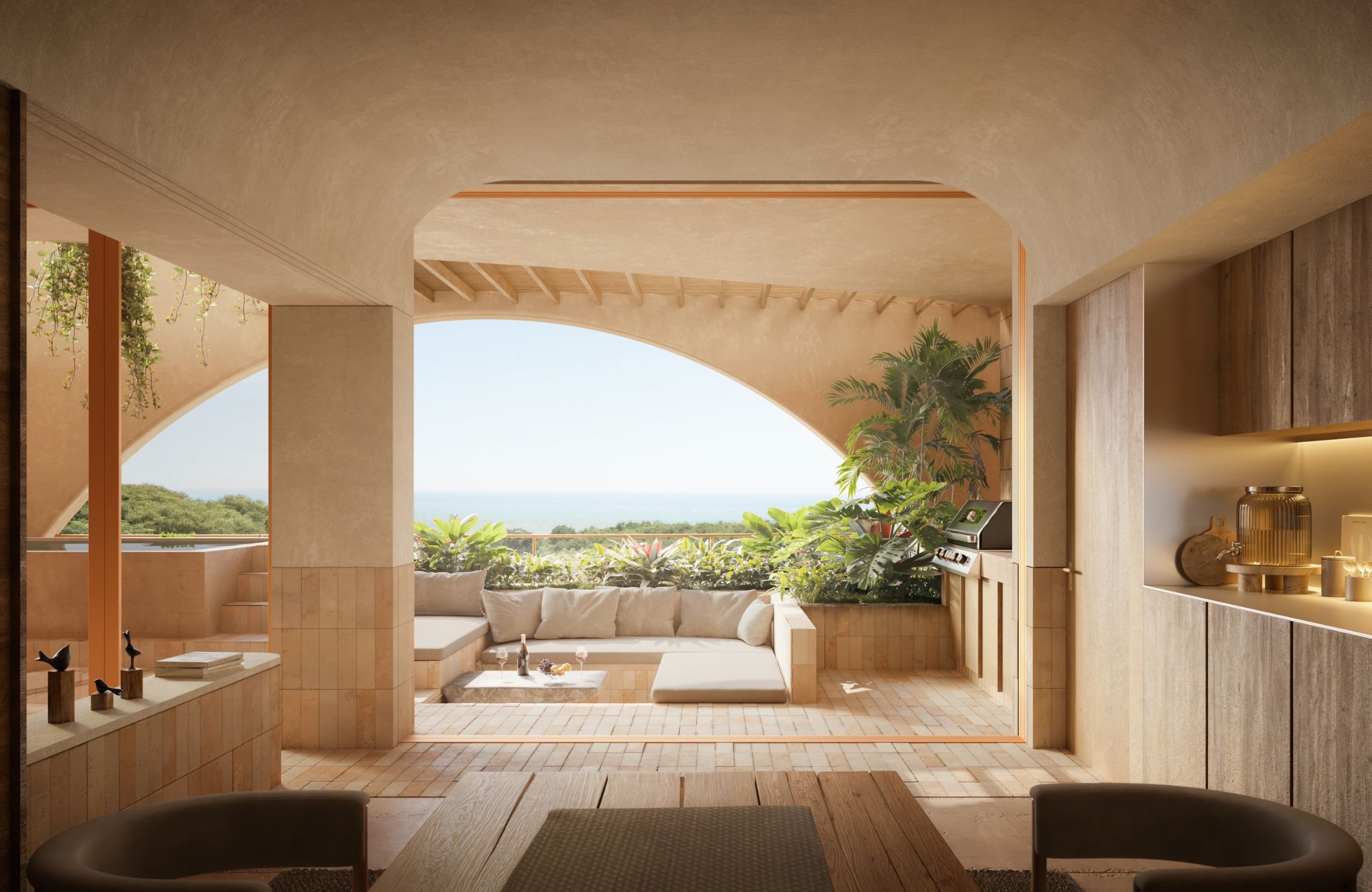 Condo with ocean views, terrace and private pool, for sale