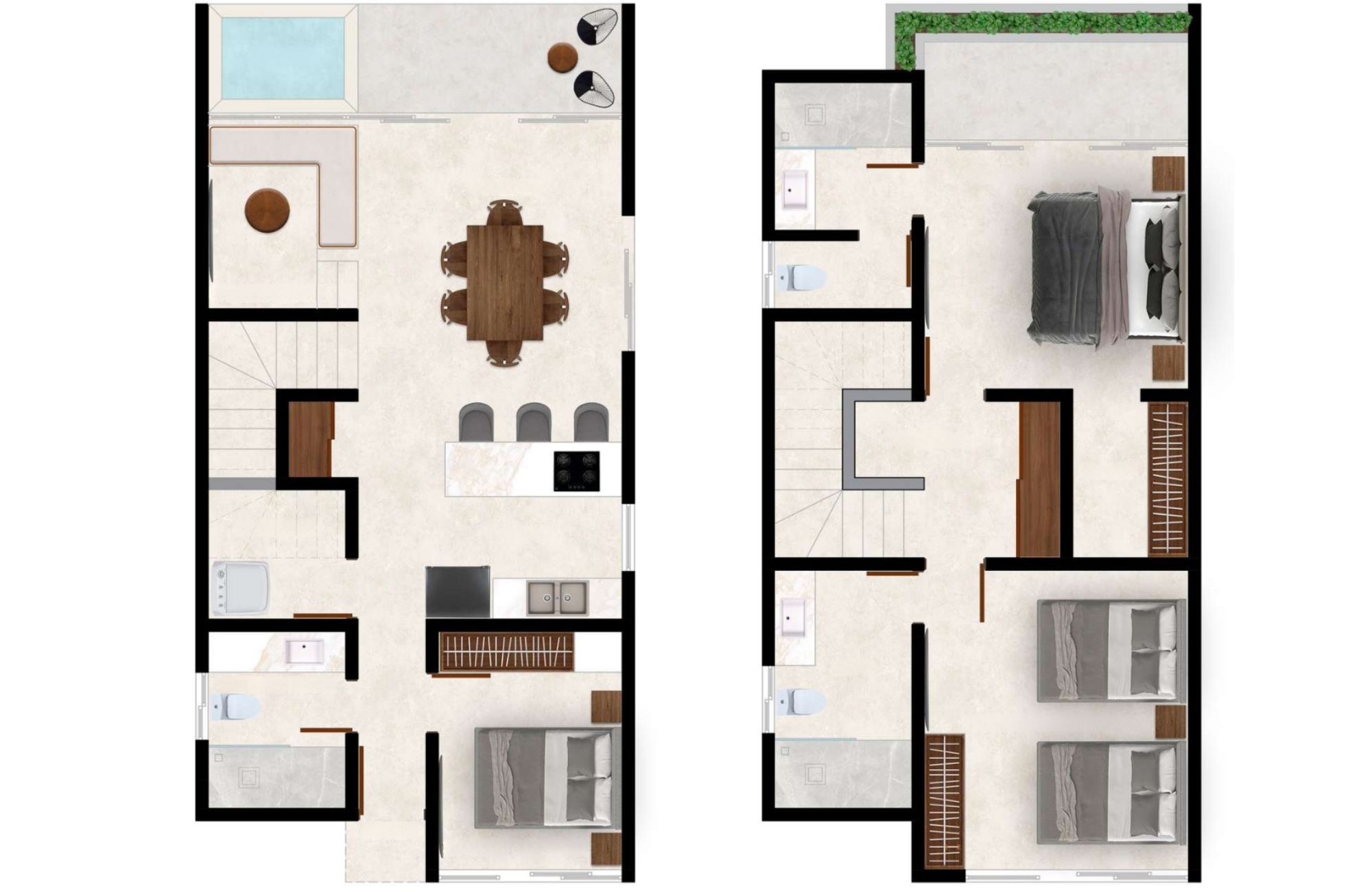 House with private pool, study, terrace and two levels, for sale