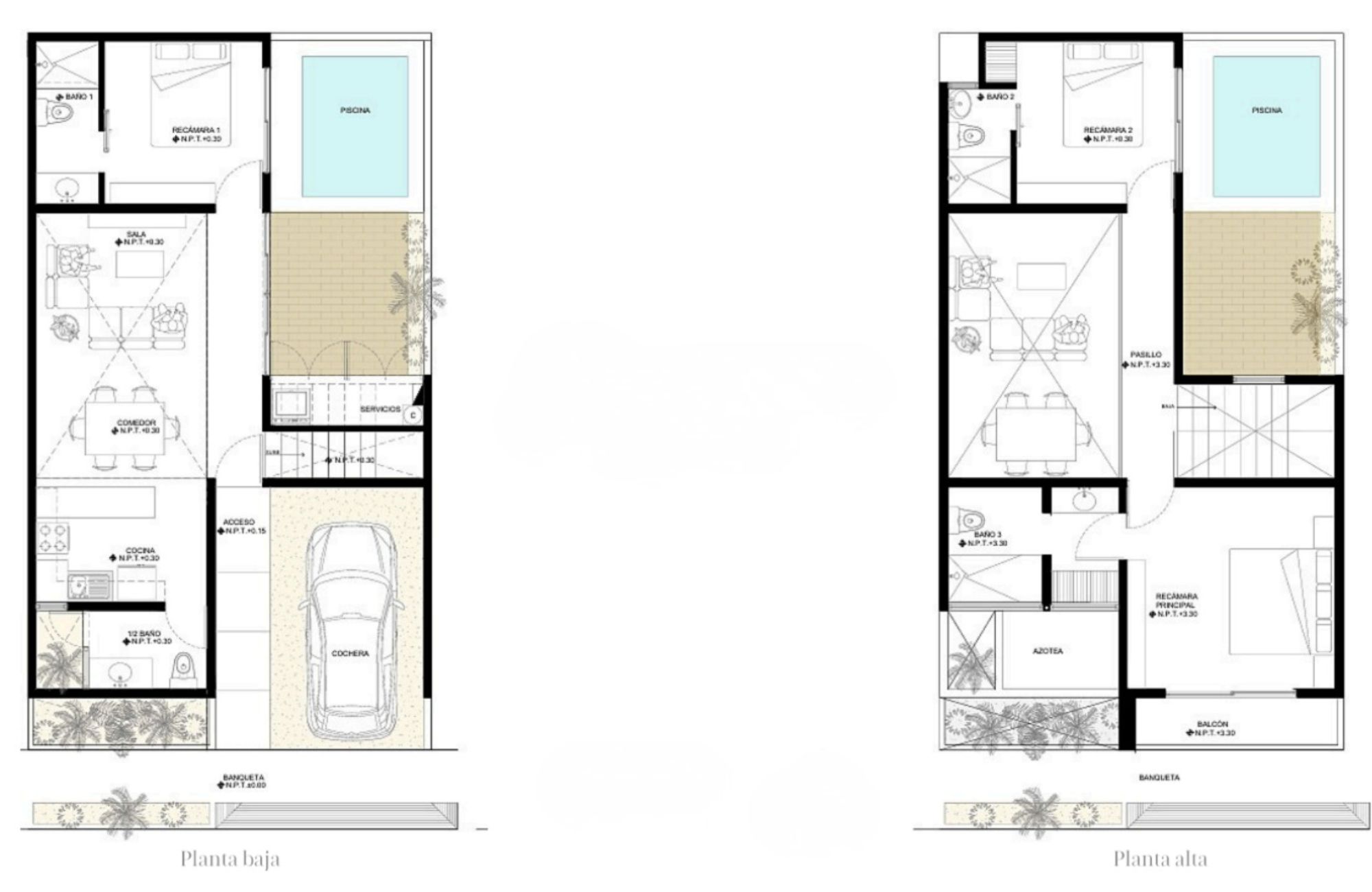 House with Private Pool, Two-Story, for Sale in Temoz&oacute;n Norte, M&eacute;rida