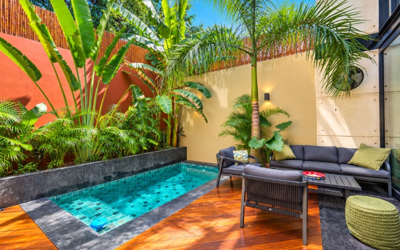 Brand-new furnished residence with art, pool, and tropical design, for sale