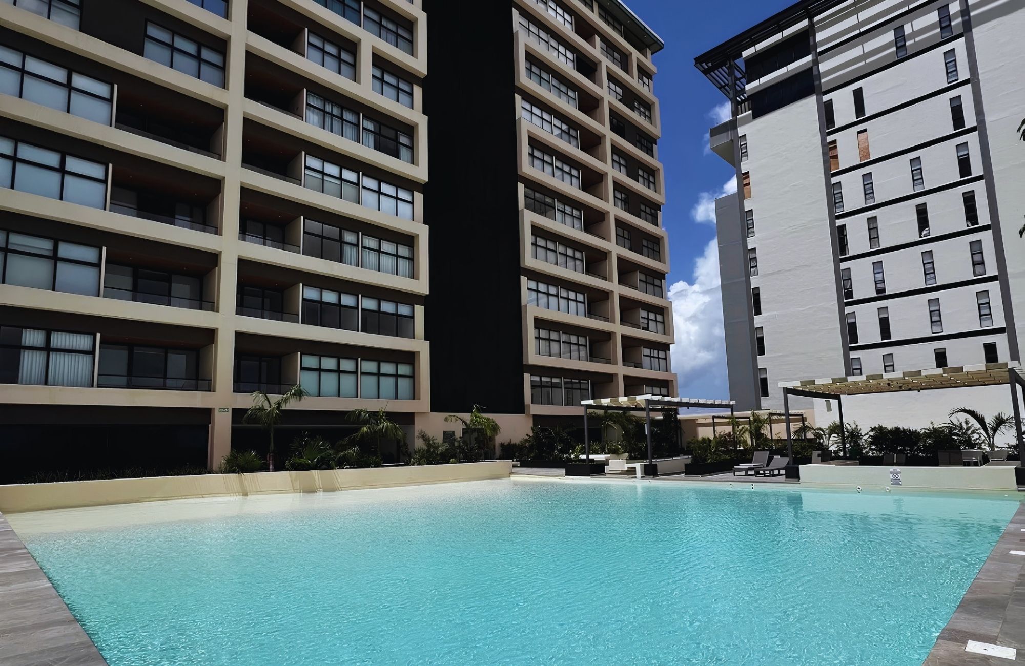 Steps from the beach condominium pool, Chicxulub Puerto, for sale, M&eacute;rida