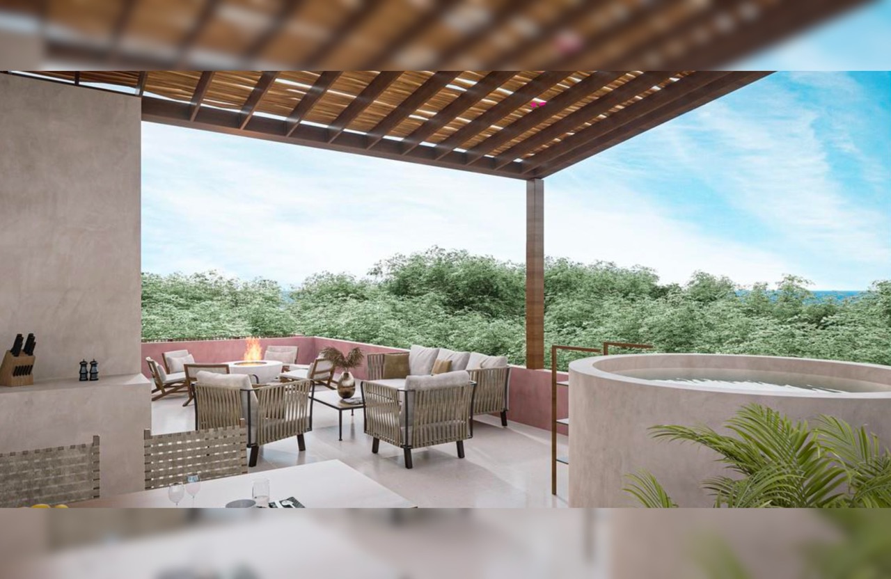 Rooftop with ocean view pool, 3 bedroom condo for sale in Cozumel