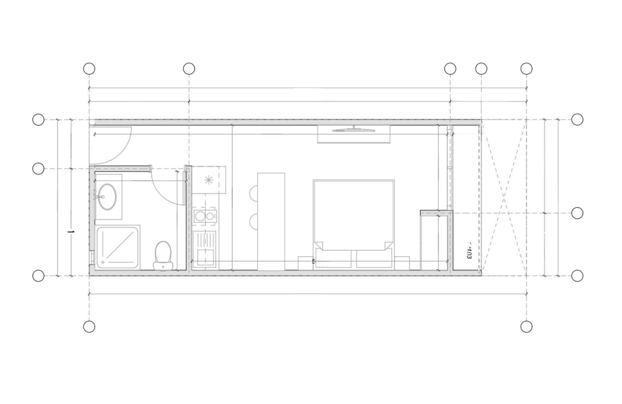 Furnished studio, ocean view from the rooftop, for sale