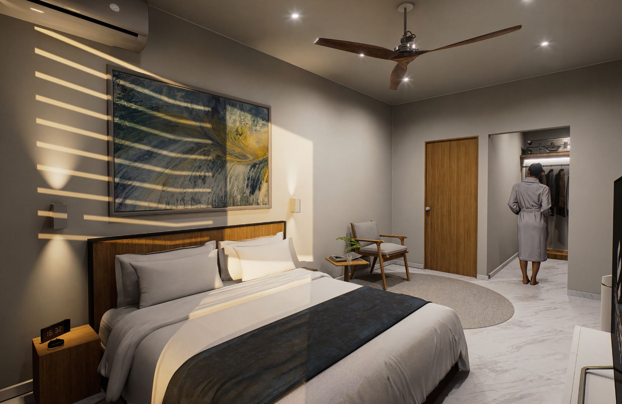Furnished studio, ocean view from the rooftop, for sale