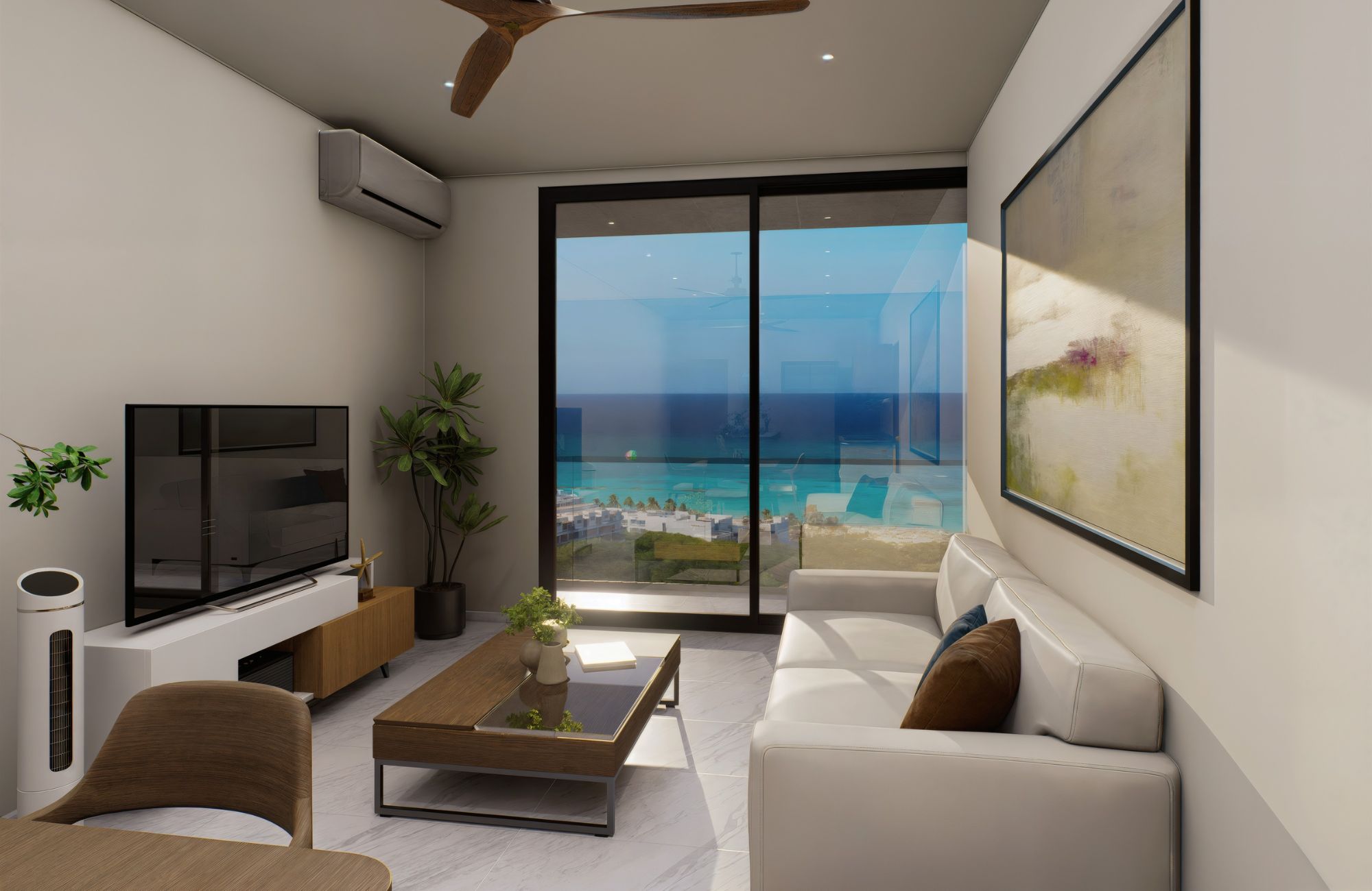 Furnished studio, ocean view from the rooftop, for sale