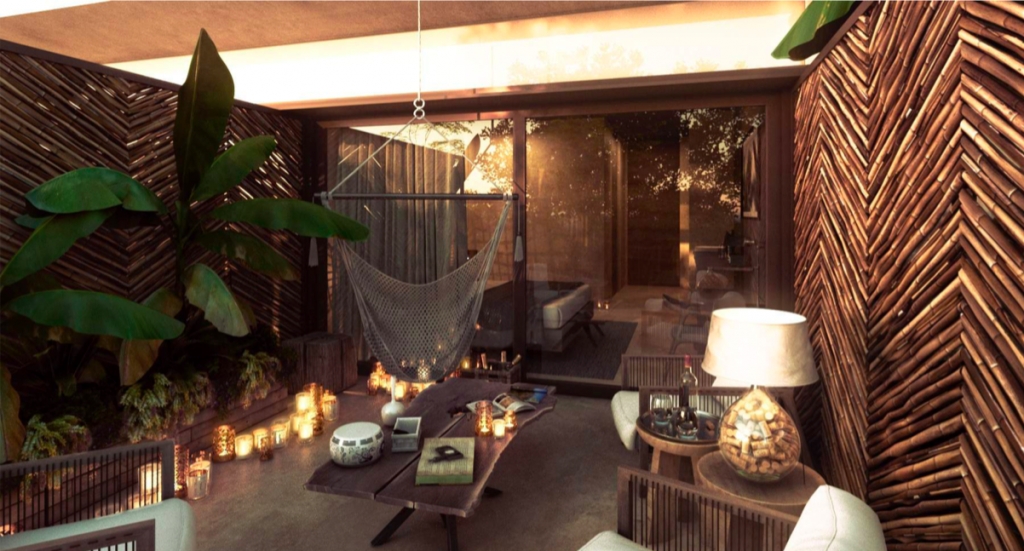 Condominium with pool for adults and rooftop bar, family pool, spa, co-working, gym, for pre-sale, Aldea Zama, Tulum.