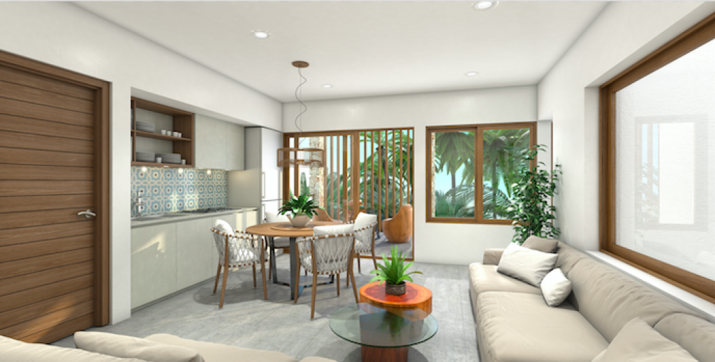 Apartment with private pool, beach access, beach club, for sale, Tankah, Tulum.