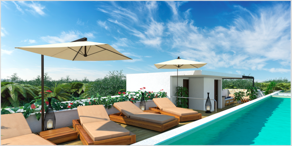 Apartment with private pool, beach access, beach club, for sale, Tankah, Tulum.