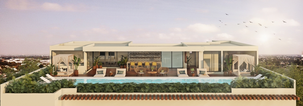 Departamento con alberca privada, gym, area de spa, pre-construccion, venta, Zona Centro, Playa del Carmen.