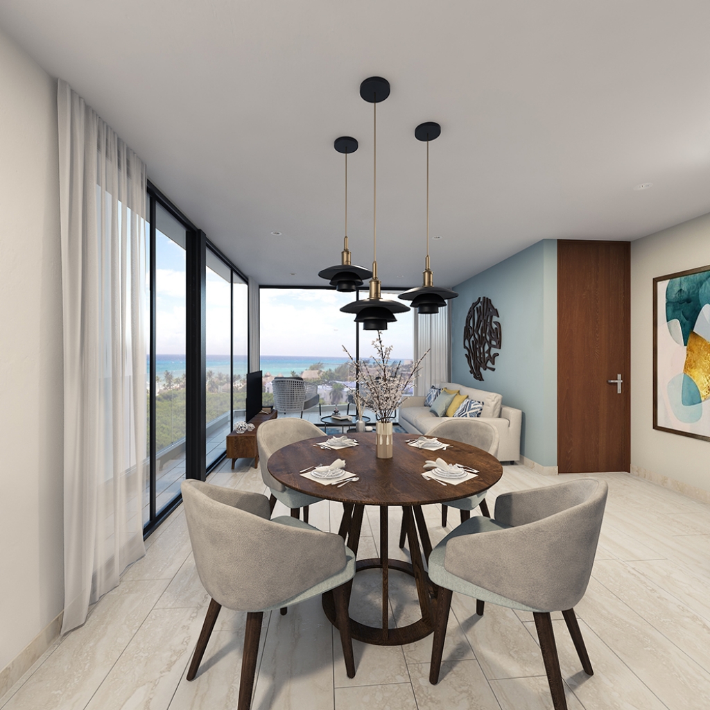 Departamento con alberca privada, gym, area de spa, pre-construccion, venta, Zona Centro, Playa del Carmen.