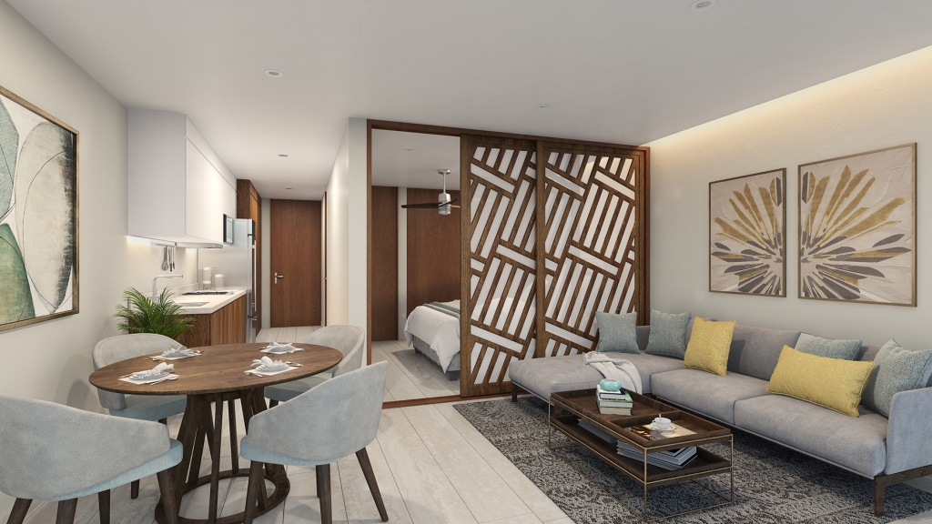 Departamento con alberca privada, gym, area de spa, pre-construccion, venta, Zona Centro, Playa del Carmen.