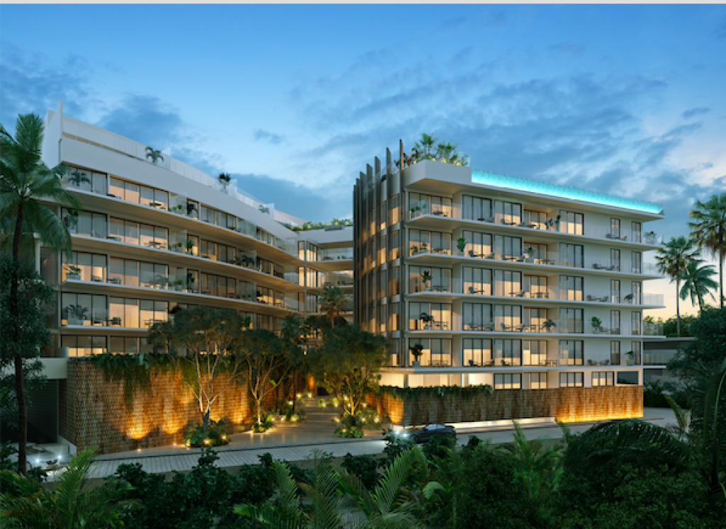 Condominio frente al mar con alberca privada, 3,000 m2 de Albercas, campo de Golf, Club de playa, Corasol, en venta Playa del Carmen.