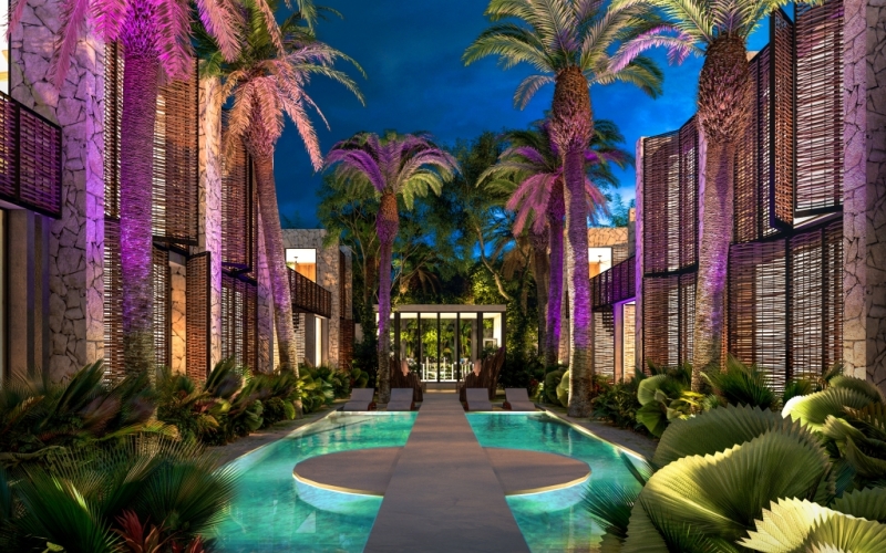 Condo with garden, pool and sports center.