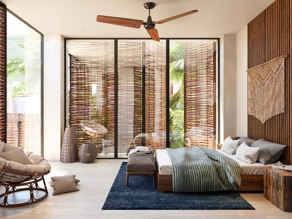 Green view condo, gym, business center, yoga and gym area, hammock garden, green areas in Aldea Zama Tulum, for sale.