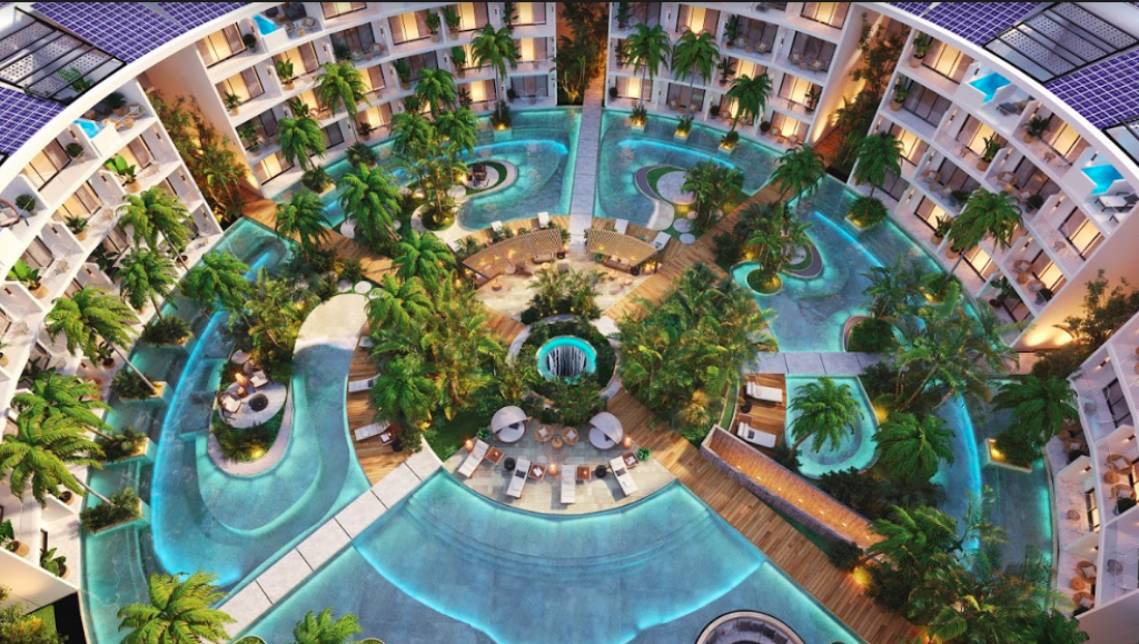 Penthouse with infinity pool, bar, yoga area, and gym in Aldea Zam&aacute;.