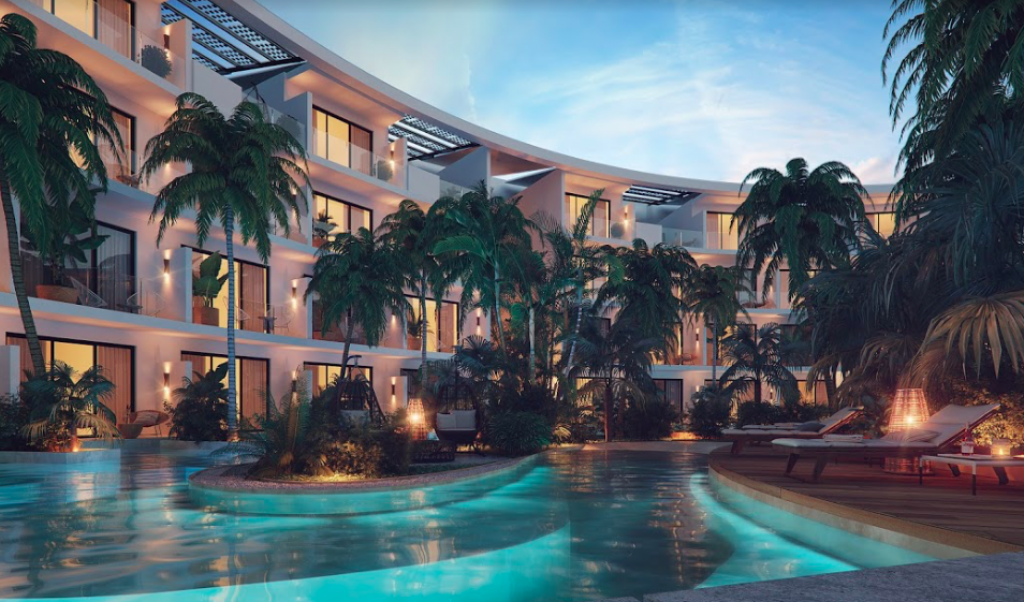 Penthouse with infinity pool, bar, yoga area, and gym in Aldea Zam&aacute;.