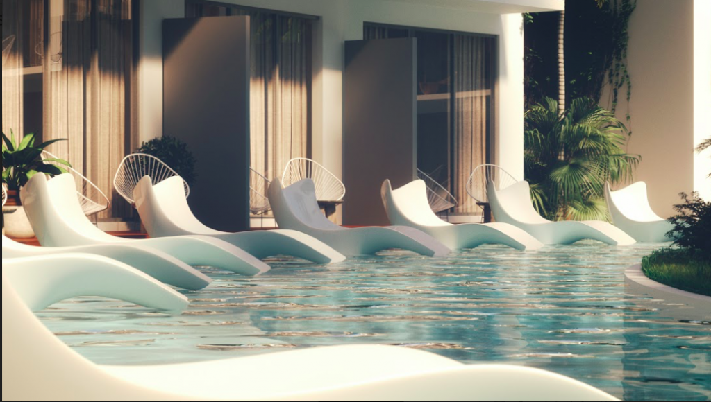 Penthouse with infinity pool, bar, yoga area, and gym in Aldea Zam&aacute;.