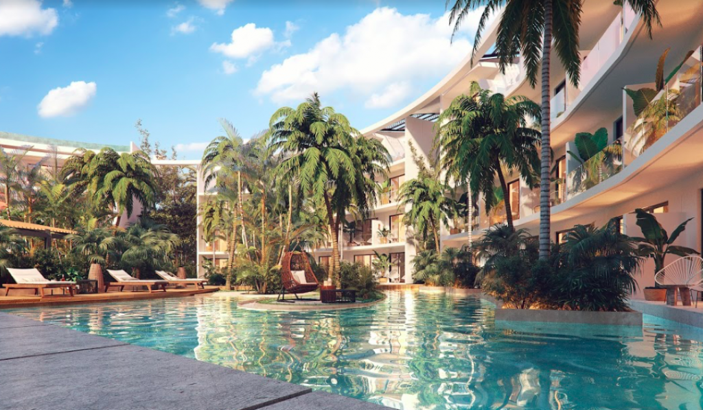 Penthouse with infinity pool, bar, yoga area, and gym in Aldea Zam&aacute;.