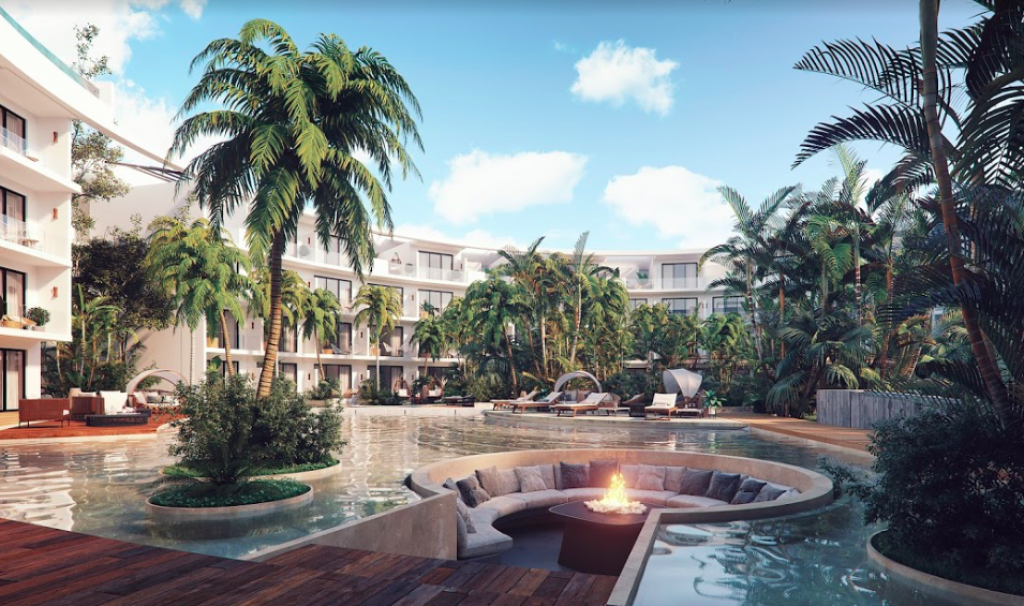 Penthouse with infinity pool, bar, yoga area, and gym in Aldea Zam&aacute;.