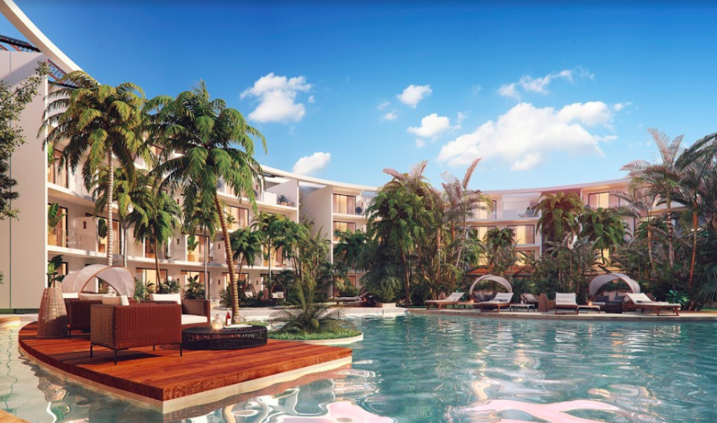 Penthouse with infinity pool, bar, yoga area, and gym in Aldea Zam&aacute;.