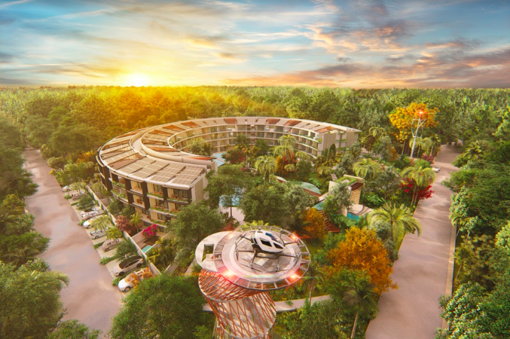 Penthouse with infinity pool, bar, yoga area, and gym in Aldea Zam&aacute;.