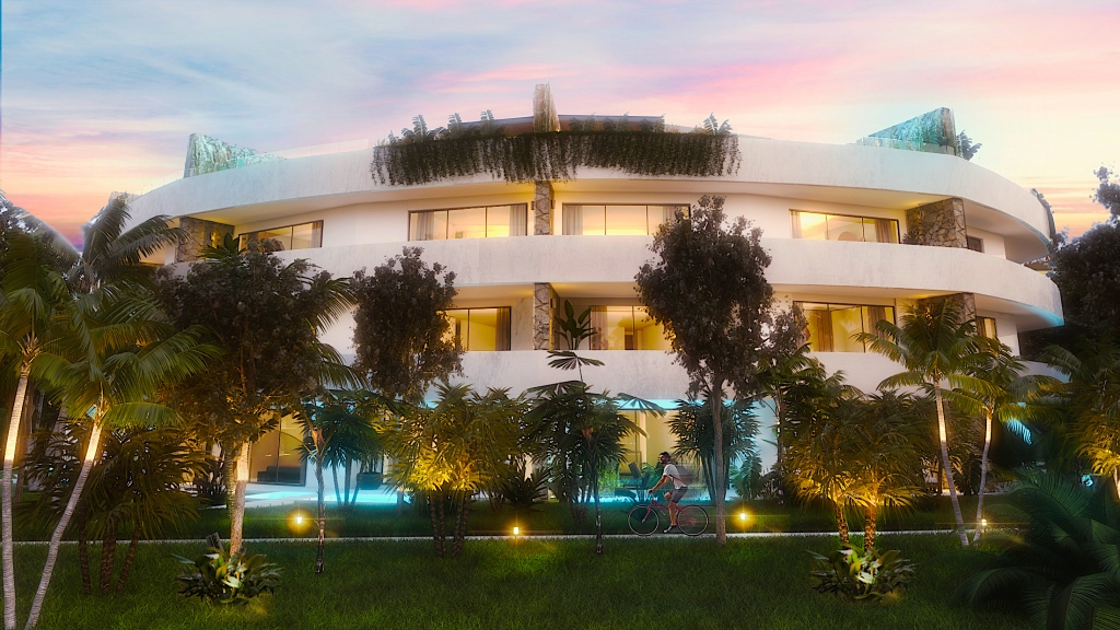 Condo with private pool, lock off, heated pool, gym and yoga area, coffee shop, in Aldea Zama for sale.