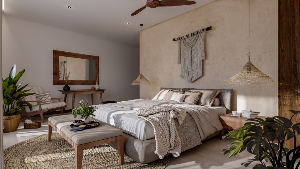 Condo with common areas surrounded by nature, near the beach in Tulum, for sale.