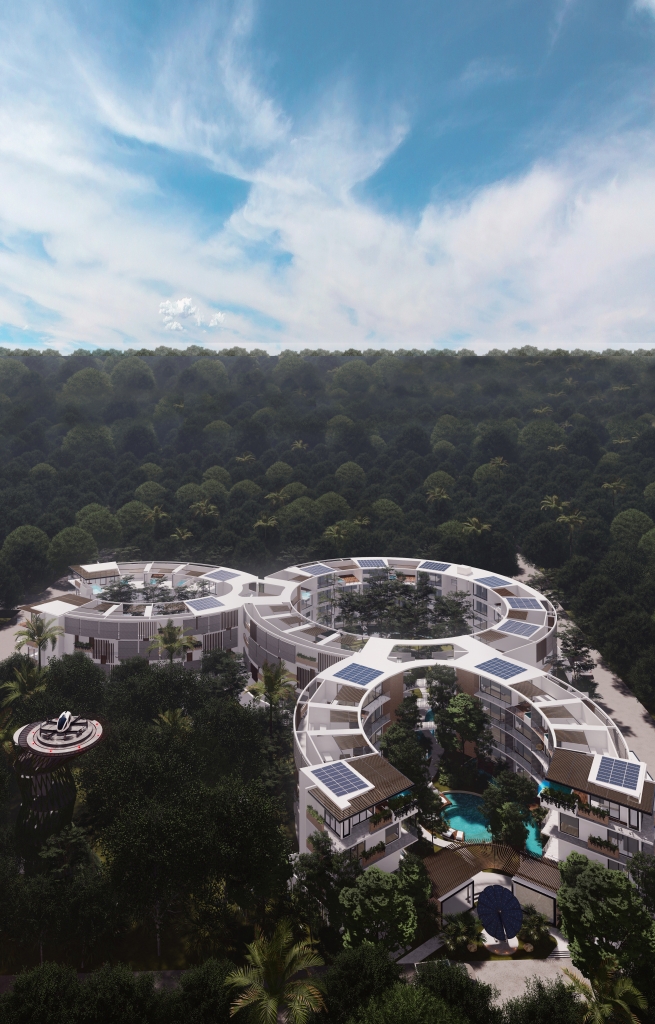 Condo with common areas surrounded by nature, near the beach in Tulum, for sale.