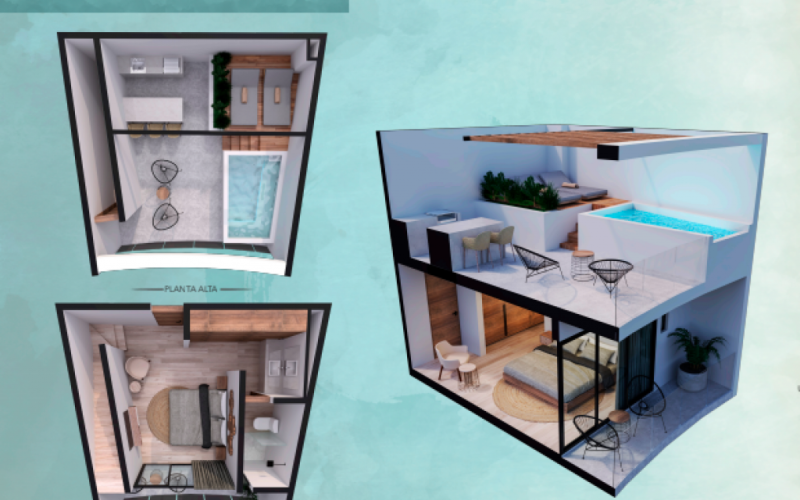 Penthouse con dron de pasajeros, cargador de autom&oacute;vil el&eacute;ctrico, tecnolog&iacute;a sustentable y amenidade