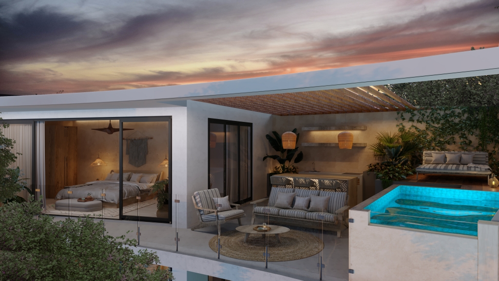 Penthouse de lujo con spa, alberca y floating room