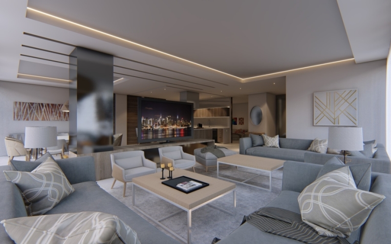 Luxury apartment for sale with amenities: spa, pool, beauty salon, childrens club. Located in the center of Cancun