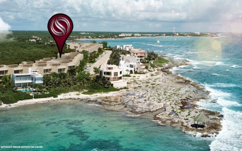 Penthouse steps from the ocean with beach club in Akumal Tulum