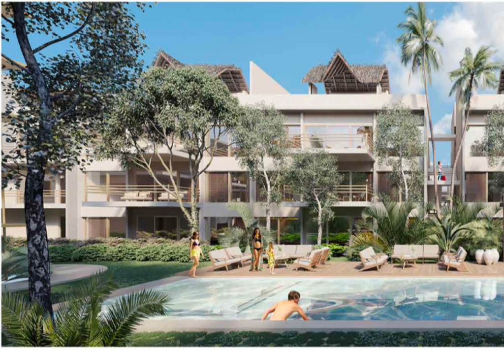 Condo with panoramic windows, surrounded by trees, 958 m2 pool, yoga, gym, swim lane, sustainable building, pre-construction, sale in Tulum