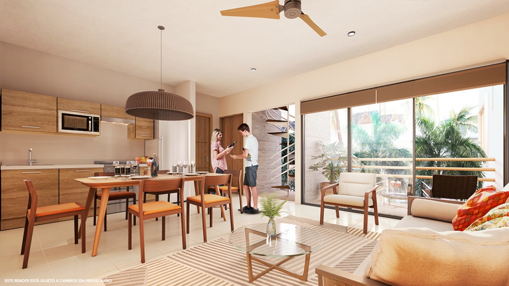 Condo with panoramic windows, surrounded by trees, 958 m2 pool, yoga, gym, swim lane, sustainable building, pre-construction, sale in Tulum